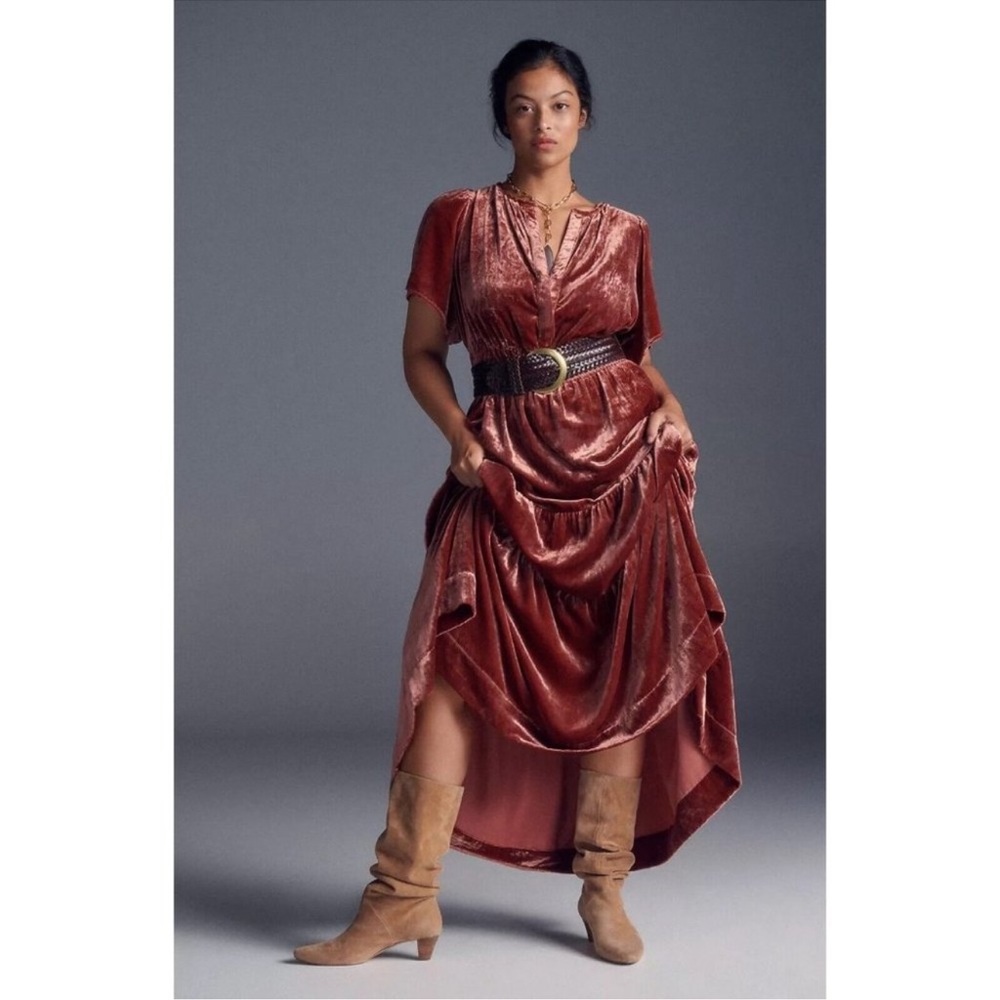 Anthropologie Somerset Velvet Maxi Dress